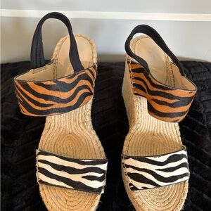 Kenneth Cole Animal Print Wedge Sandals Size 8.5